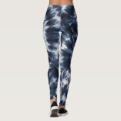 Blue Indigo Tie Dye Shibori Boho Pattern Leggings (Achterkant)
