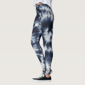 Blue Indigo Tie Dye Shibori Boho Pattern Leggings (Links)