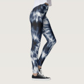 Blue Indigo Tie Dye Shibori Boho Pattern Leggings (Rechts)