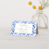 BLUE INDIGO WATERVERF CHEVRON BAR BAT MITZVAH PLAATSKAARTJE (Achterkant)