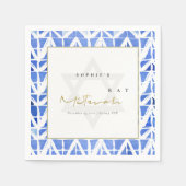 BLUE INDIGO WATERVERF CHEVRON BAR BAT MITZVAH SERVET (Voorkant)