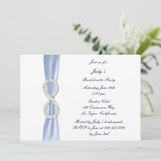 Blue Infinity Bachelorette Party Kaart (Staand voorkant)