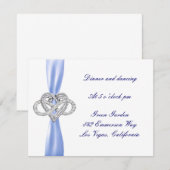 Blue Infinity Hart Bruiloft Receptie Kaart (Voorkant / Achterkant)