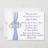 Blue Infinity Hart repetitie diner uitnodiging (Voorkant)