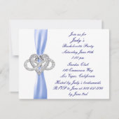 Blue Infinity Heart Bachelorette Party Uitnodiging (Voorkant)