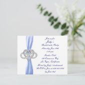 Blue Infinity Heart Bachelorette Party Uitnodiging (Staand voorkant)