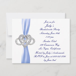 Blue Infinity Heart Bachelorette Party Uitnodiging