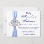 Blue Infinity Heart Bridesmaid Kaart (Voorkant)