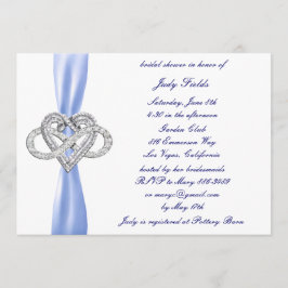 Blue Infinity Heart Bruids Douche Uitnodiging