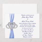 Blue Infinity Heart Bruiloft uitnodiging (Voorkant / Achterkant)