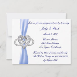 Blue Infinity Heart Engagement Party uitnodiging