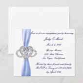 Blue Infinity Heart Engagement Party uitnodiging (Voorkant / Achterkant)