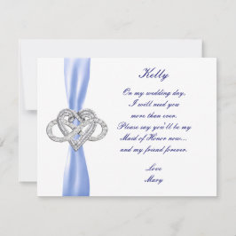 Blue Infinity Heart Maid of Honor Kaart
