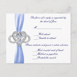 Blue Infinity Heart Response-Kaart RSVP Kaartje