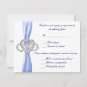 Blue Infinity Heart Response-Kaart RSVP Kaartje (Voorkant)