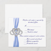 Blue Infinity Heart Response-Kaart RSVP Kaartje (Voorkant / Achterkant)