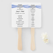 Blue Infinity Heart Trouwprogramma Fans Handwaaier (Voorkant en achterkant)