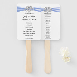 Blue Infinity Heart Trouwprogramma Fans Handwaaier