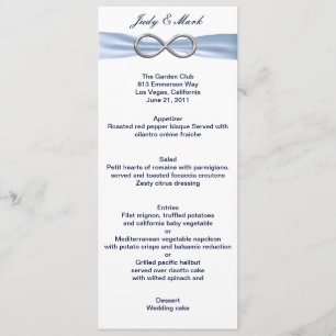 Blue Infinity Wedding Menu Kaart