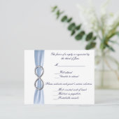 Blue Infinity Wedding Response Card RSVP Kaartje (Staand voorkant)