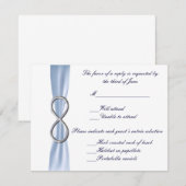 Blue Infinity Wedding Response Card RSVP Kaartje (Voorkant / Achterkant)