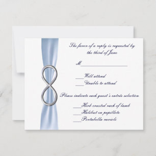 Blue Infinity Wedding Response Card RSVP Kaartje