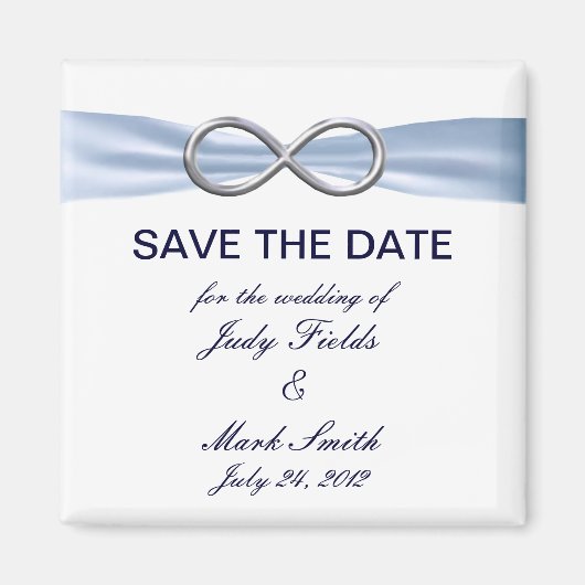Blue Infinity Wedding Save the Date Magnet (Voorkant)