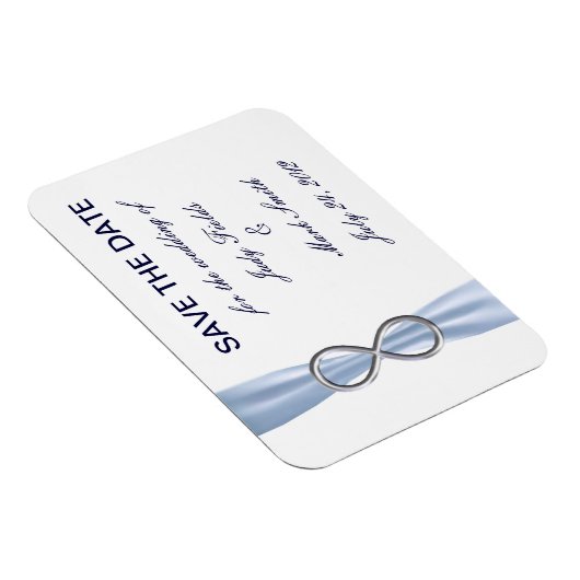 Blue Infinity Wedding Save the Date Magnet Magneet (Rechterzijde)