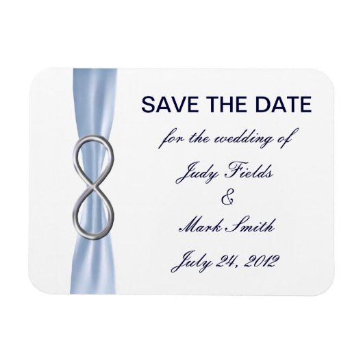 Blue Infinity Wedding Save the Date Magnet Magneet (Horizontaal)