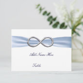 Blue Infinity Wedding Table Place Card Kaart (Staand voorkant)