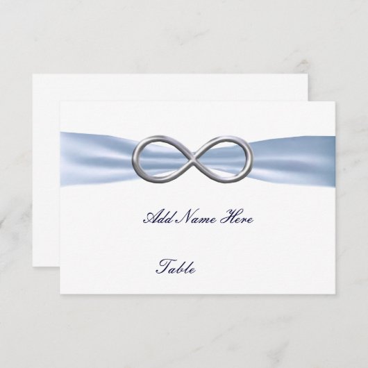 Blue Infinity Wedding Table Place Card Kaart (Voorkant / Achterkant)