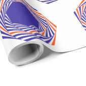 Blue Ink Sphere Graphics Abstract Art Pattern Cadeaupapier (Rol Hoek)