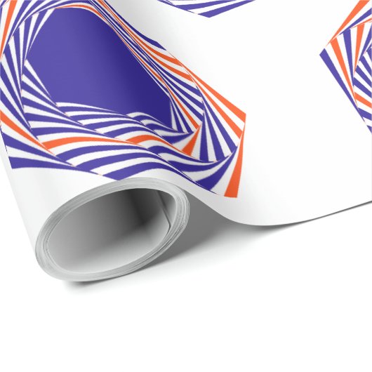 Blue Ink Sphere Graphics Abstract Art Pattern Cadeaupapier (Rol Hoek)