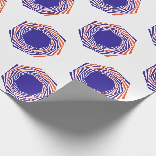 Blue Ink Sphere Graphics Abstract Art Pattern Cadeaupapier (Hoek)