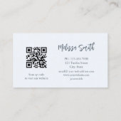 Blue Ink Waterverf Gold Agate Scan QR Code Visitekaartje (Achterkant)