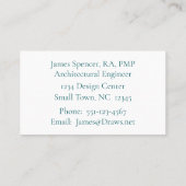 Blue Ink Waterverf Modern Visitekaartje (Achterkant)