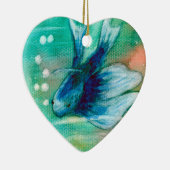Blue Inky Betta Fish Keramisch Ornament (Rechts)