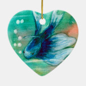 Blue Inky Betta Fish Keramisch Ornament (Achterkant)