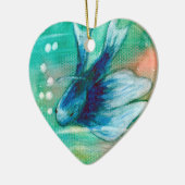 Blue Inky Betta Fish Keramisch Ornament (Links)