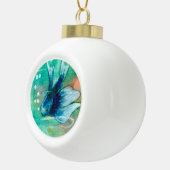 Blue Inky Betta Fish Keramische Bal Ornament (Rechts)