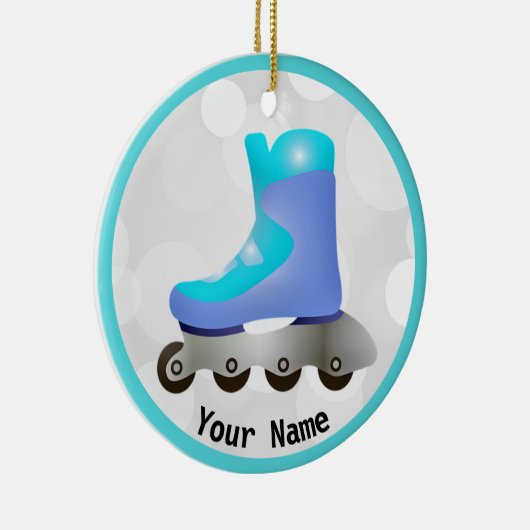 Blue Inline Schaats Design Ceramic Ornament (Rechts)