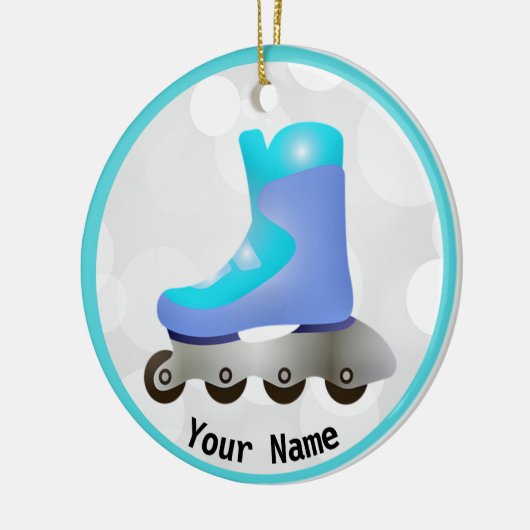 Blue Inline Schaats Design Ceramic Ornament (Links)