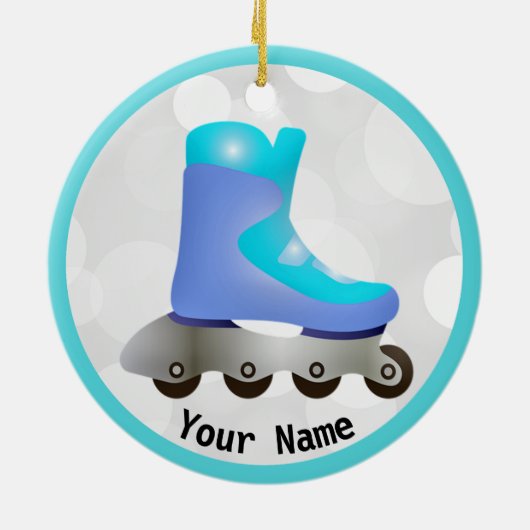 Blue Inline Schaats Design Ceramic Ornament (Achterkant)