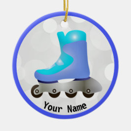Blue Inline Schaats Design Ceramic Ornament