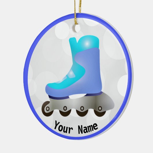 Blue Inline Schaats Design Ceramic Ornament (Links)