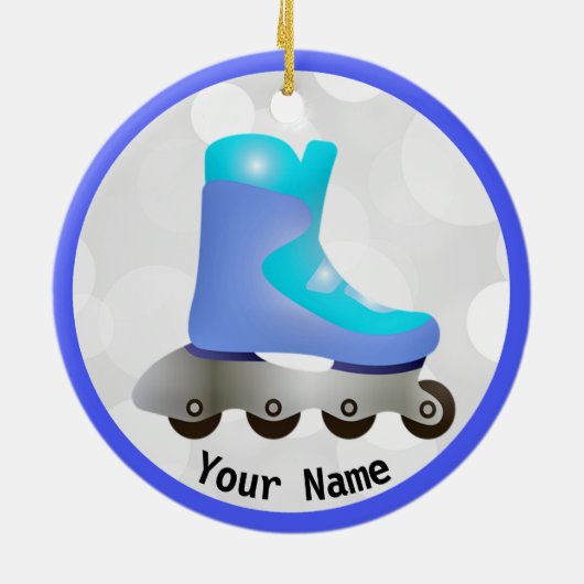 Blue Inline Schaats Design Ceramic Ornament (Achterkant)