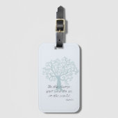 Blue Inspirational Be the Change Tree Bagagelabel (Voorkant (verticaal))