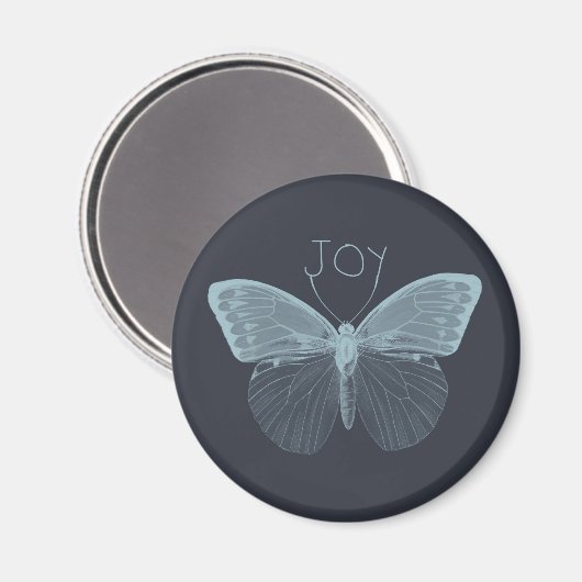 Blue Inspirerend Joy Butterfly Magneet (Voorkant / Achterkant)