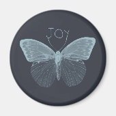Blue Inspirerend Joy Butterfly Magneet (Voorkant)