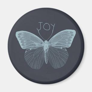 Blue Inspirerend Joy Butterfly Magneet